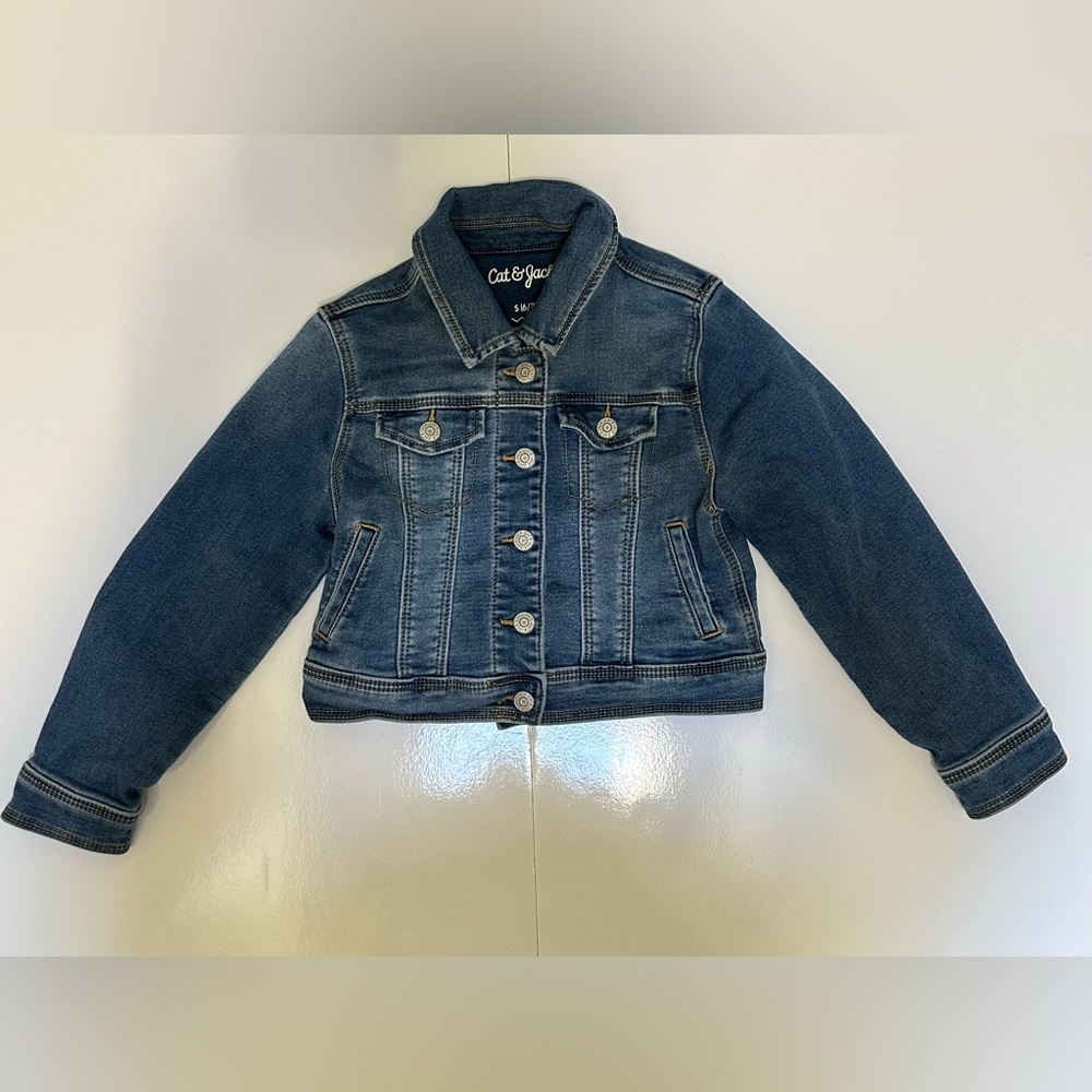 Cat & Jack Girls' Vintage Denim Jacket - Size Small 6/7